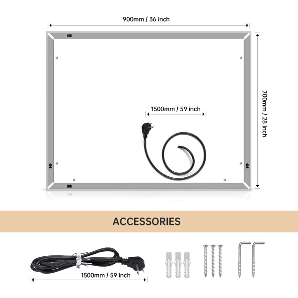 LED Lighting Bathroom Wall Mounted Mirror - Image 5