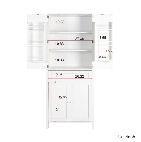 70.87Tall Kitchen Pantry, Storage Cabinet , Kitchen Cabinet , Drawer And Adjustable Shelves, For Kitchen, Dining Room, White - Image 4