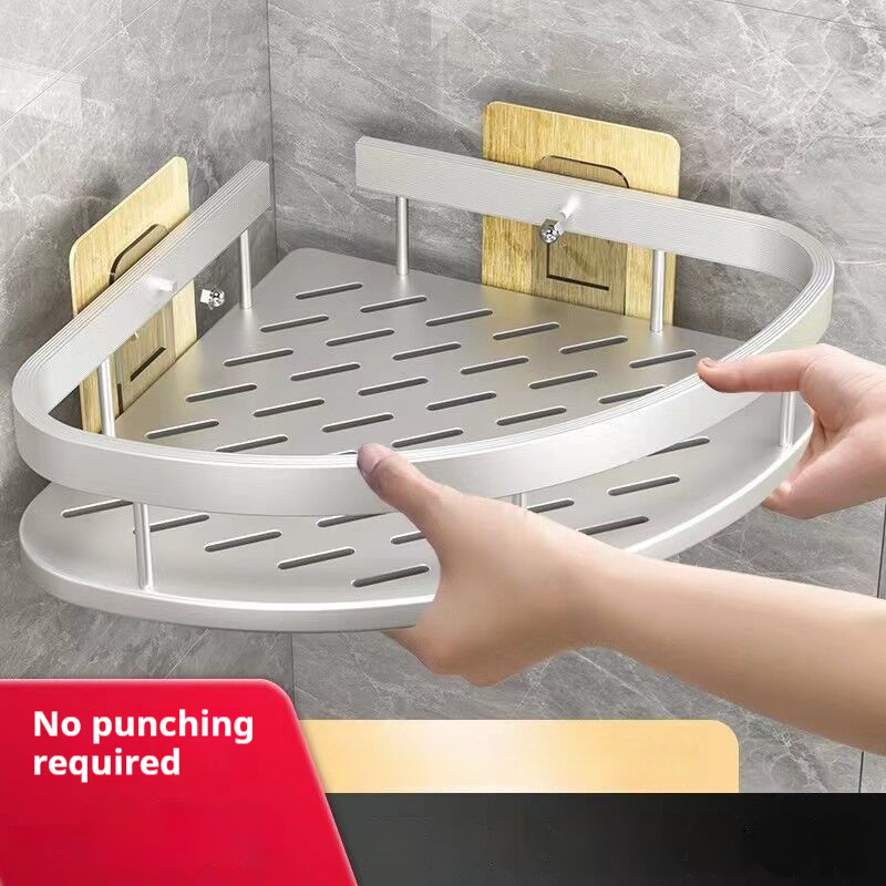 Toilet Corner Punch-free Space Aluminum Shelf - Image 7