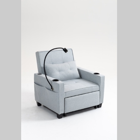 Futon Chair Bed Convertible Chair 3-in-1 Pull Out Sleeper Chair Beds With USB Ports,Wear-resistant And Anti-scratch, Armchair Bed Sleeper For Living Room,Grey. - Image 8