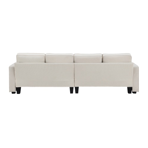Seater Modern Linen Fabric Sofa With Armrest Pockets And 4 Pillows,Minimalist Style Couch For Living Room, Apartment, Office,3 Colors - Image 3