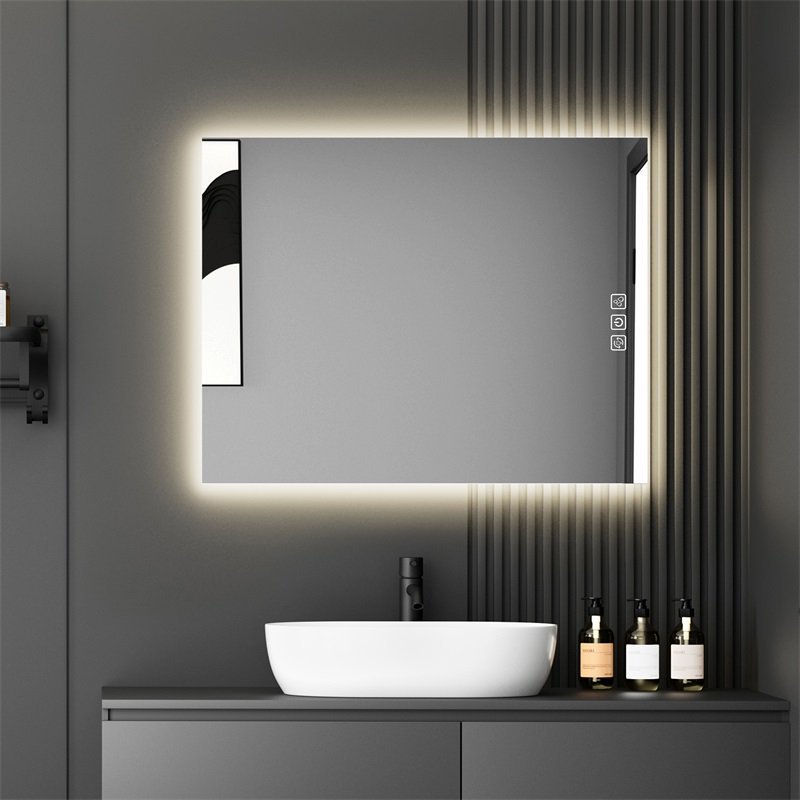 LED Bathroom Mirror Bright Backlight, 5 Mins Defog, Full HD Reflected Wall Mounted Vanity Mirror, 3 Colors Stepless Dimmable, CRI90, Memory Function, Anti-Fog - Image 6
