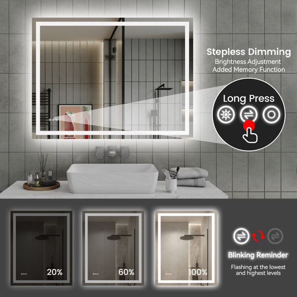 48 Inch X 36 Inch LED Bathroom Mirror - Image 8