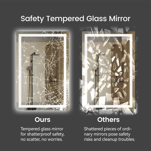 48 Inch X 36 Inch LED Bathroom Mirror - Image 3