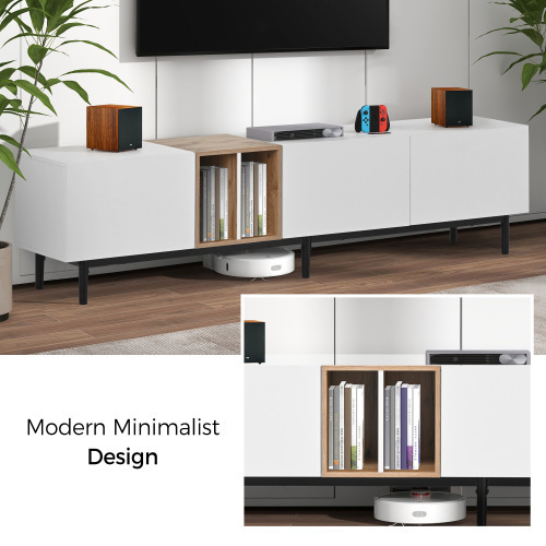 Odern TV Stand Suitable For 80 Inch TV With 3 Doors - Image 2