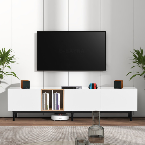 Odern TV Stand Suitable For 80 Inch TV With 3 Doors - Image 3