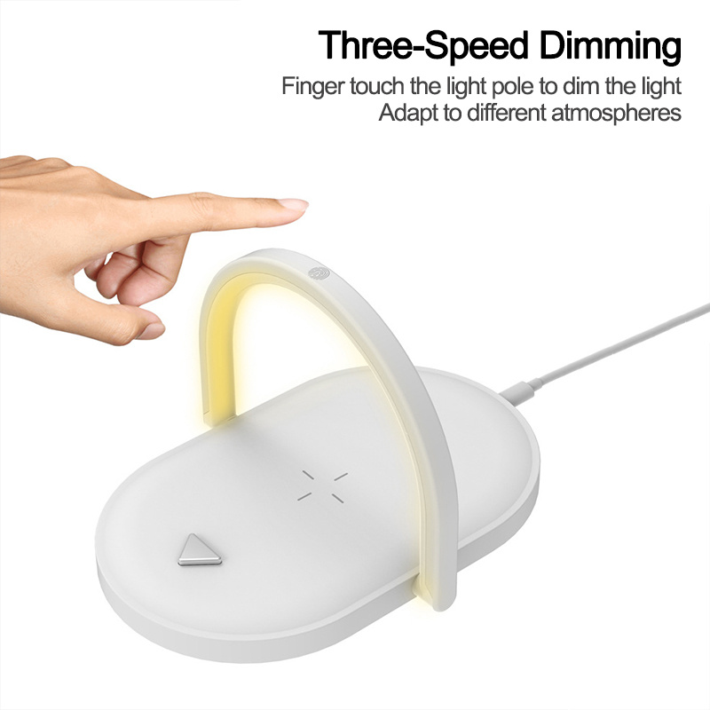 3 In 1 Foldable Wireless Charger Night Light Wireless Charging Station Stonego LED Reading Table Lamp 15W Fast Charging Light - Image 5