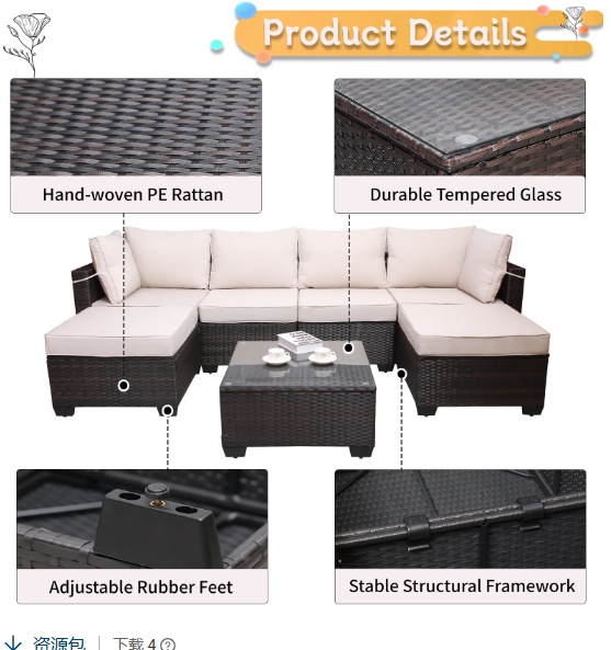 Outdoor Sofa Patio Furniture - Image 4