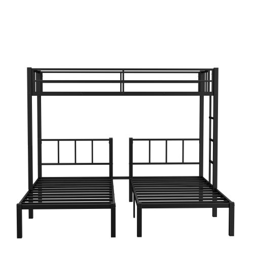 Twin Over Twin Twin Bunk Beds For 3, Twin XL Over Twin Twin Bunk Bed Metal Triple Bunk Bed, Black - Image 10