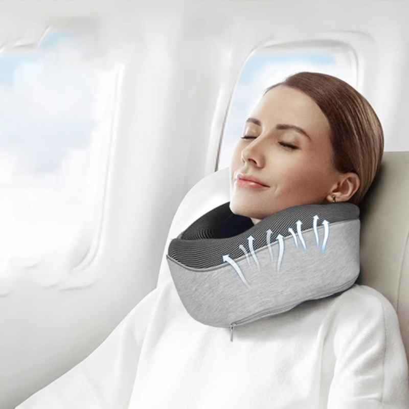 Travel Neck Pillow Non-Deformed Airplane Pillow Travel Neck Cushion Durable U-Shaped Travel Memory Cotton Nap Neck Pillow - Image 7