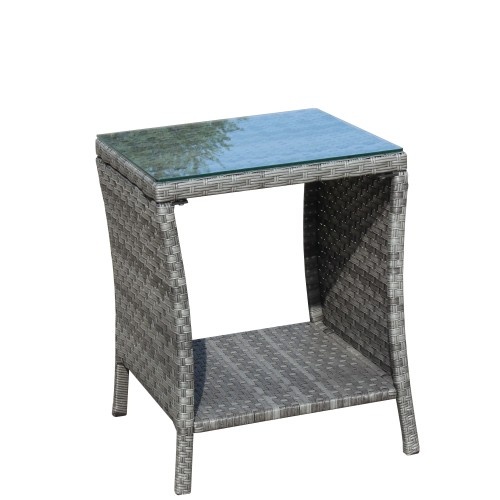 Outdoor Patio Furniture 1 Coffee Table With Clear Tempered Glass - Image 4