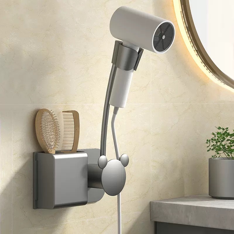 Hair Dryer Shelf Without Punching Holes