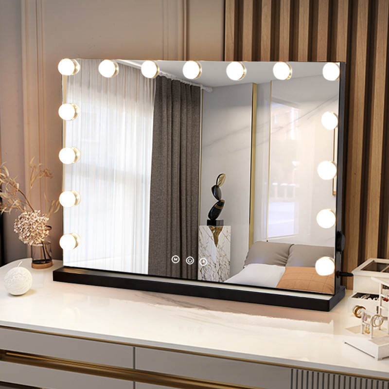 Vanity Led With Bulb Vanity Mirror Desktop Tabletop Square - Image 3