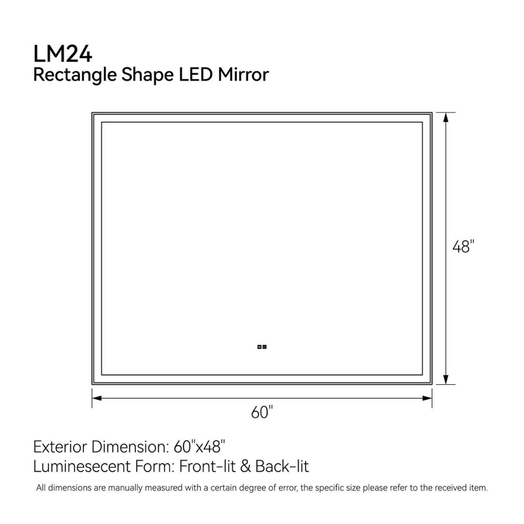 Modern LED Smart Mirror With Hiden Light Bathroom Mirror, Front Lit & Back Lit With 3 Color Adjustable, Memory Function, Anti-Fog, Time Mode Control - Image 6
