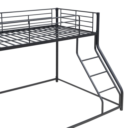Metal Floor Bunk Bed, Twin XL Over Queen, Black - Image 7