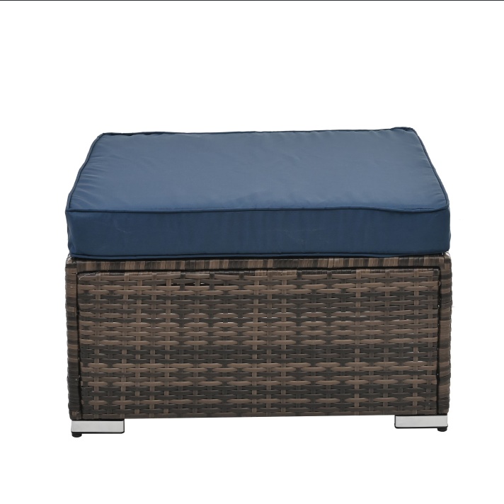 Patio Furniture, Outdoor Furniture, Seasonal PE Wicker Furniture, 4 Set Wicker Furniture With Tempered Glass Coffee Table - Image 8