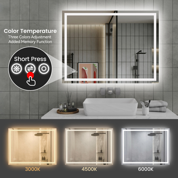 48 Inch X 36 Inch LED Bathroom Mirror - Image 4