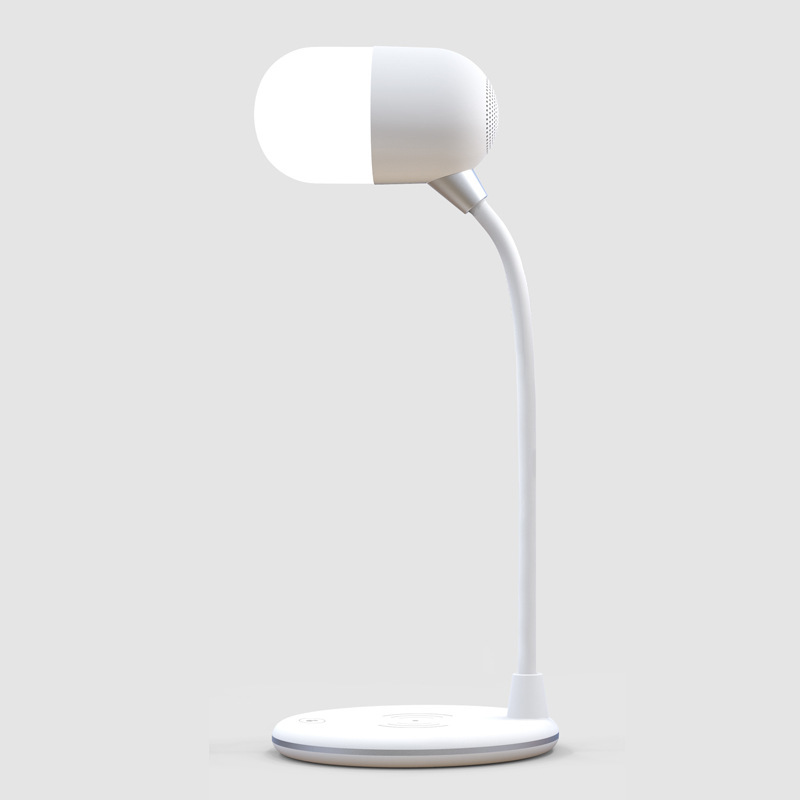 3 IN 1 Desk Lamp With Qi Wireless Charger 5W Bluetooth Speaker USB Dimmable For Bedroom - Image 8