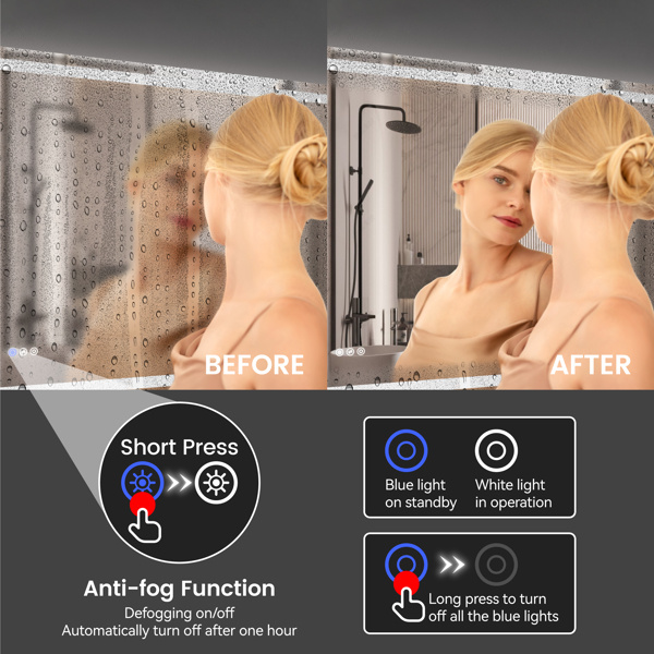 48 Inch X 36 Inch LED Bathroom Mirror - Image 6
