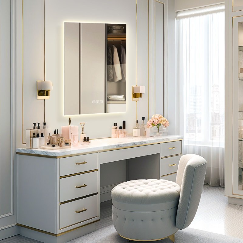 LED Bathroom Mirror Bright Backlight, 5 Mins Defog, Full HD Reflected Wall Mounted Vanity Mirror, 3 Colors Stepless Dimmable, CRI90, Memory Function, Anti-Fog - Image 7