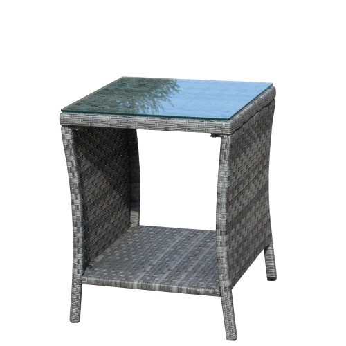 Outdoor Patio Furniture 1 Coffee Table With Clear Tempered Glass - Image 3
