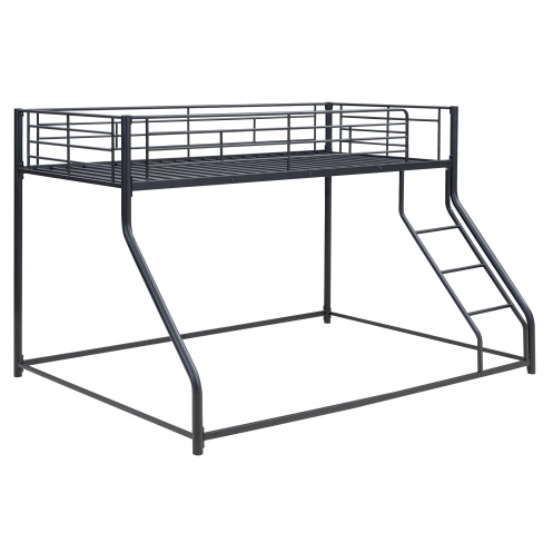 Metal Floor Bunk Bed, Twin XL Over Queen, Black - Image 2