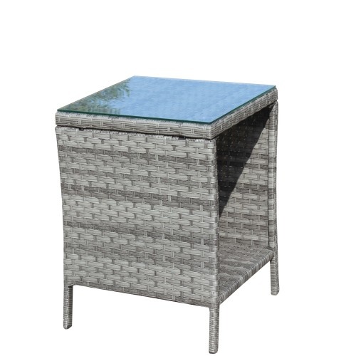Outdoor Patio Furniture 1 Coffee Table With Clear Tempered Glass - Image 7