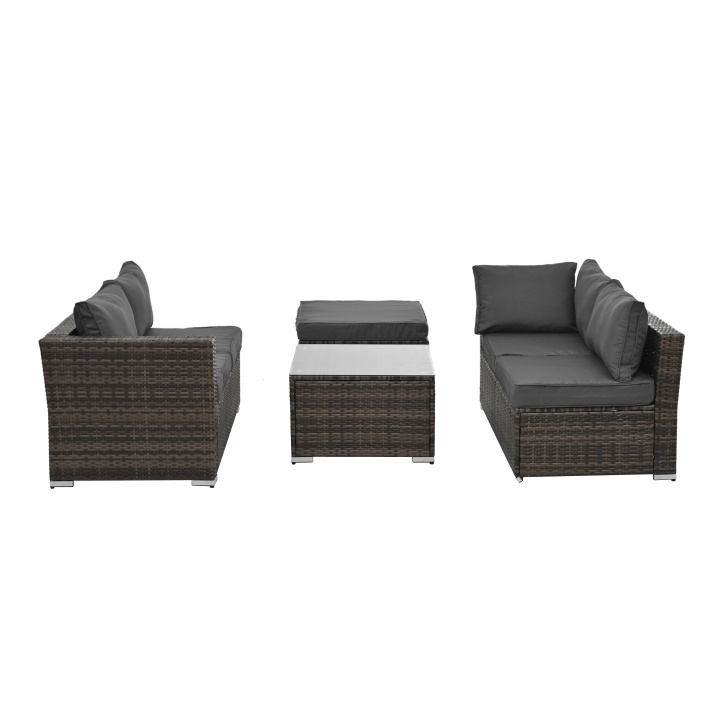 Patio Furniture, Outdoor Furniture, Seasonal PE Wicker Furniture, 4 Set Wicker Furniture With Tempered Glass Coffee Table - Image 8