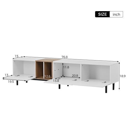 Odern TV Stand Suitable For 80 Inch TV With 3 Doors - Image 6