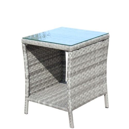 Outdoor Patio Furniture 1 Coffee Table With Clear Tempered Glass - Image 8